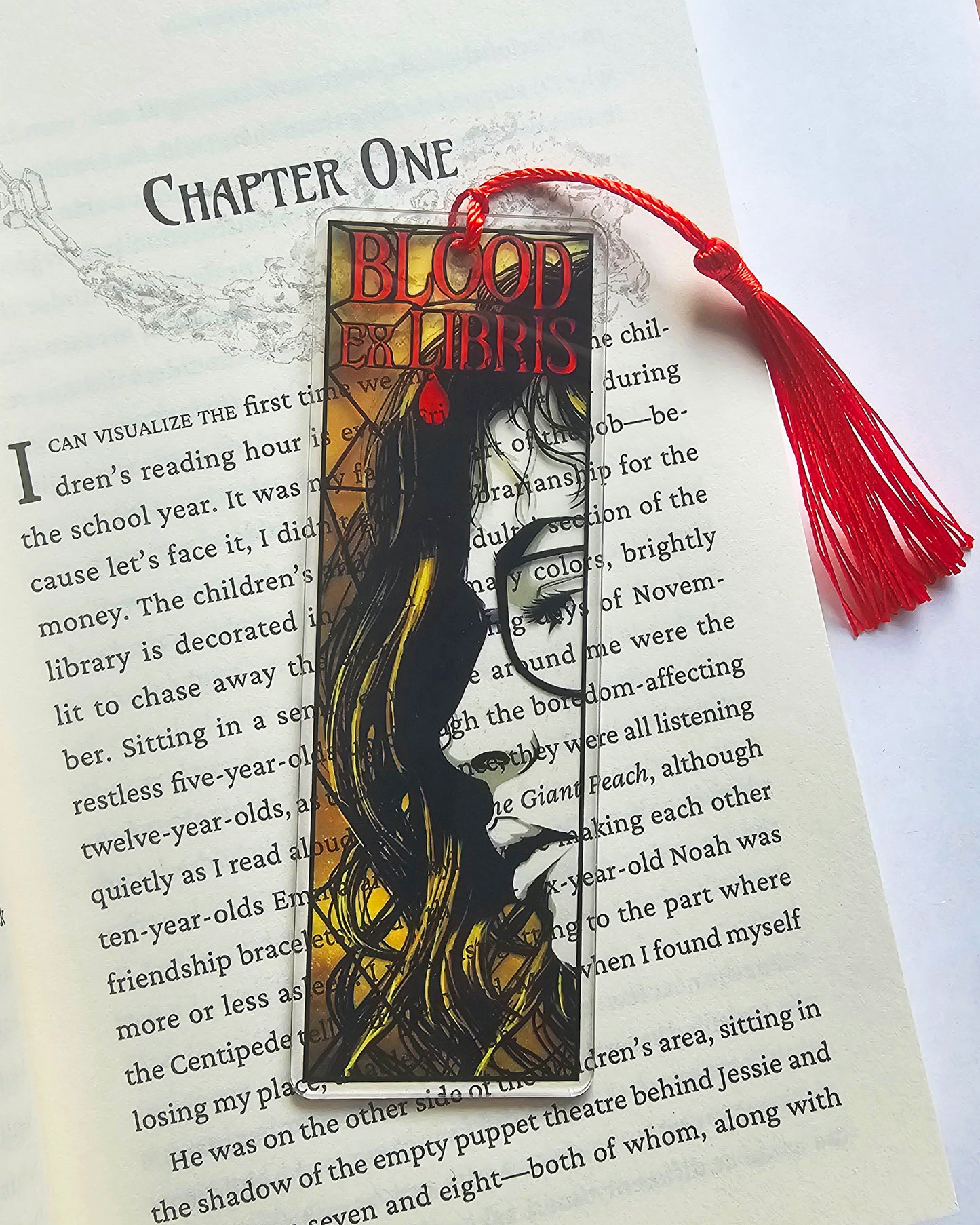 Stained Glass Bookmark Blood Ex Libris
